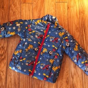 Disney Mickey Mouse Lightweight Puffy Coat Size 2